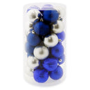 30PK BALL TUBE BLUE&SLVR 6CM