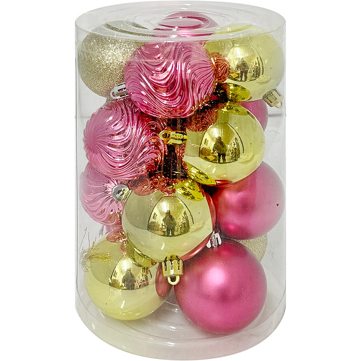 16PK BALL TUBE 6CM BLUSH