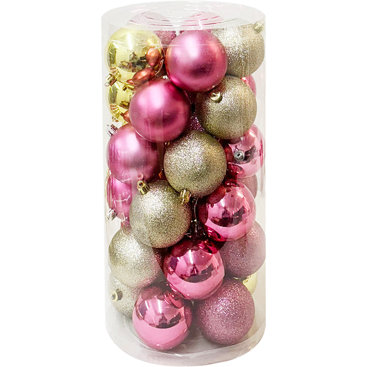 30PK BALL TUBE 7CM BLUSH