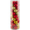 50PK BALL TUBE; RED & GOLD 6CM 50PC