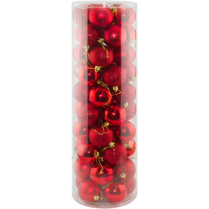 50PK BALL TUBE; RED 6CM 50PC