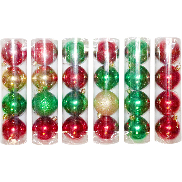 BALL TUBE DESIGNER 4PC 7CM (RED&GRN)