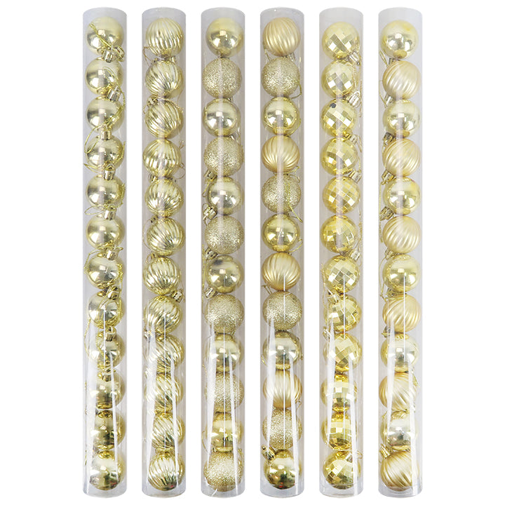 BALL TUBE DESIGNER 12PC 4CM (LIGHT GOLD)