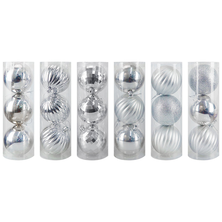 BALL TUBE DESIGNER 3PC 8CM (SILVER)