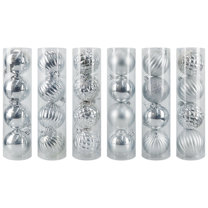 BALL TUBE DESIGNER 4PC 7CM (SILVER)