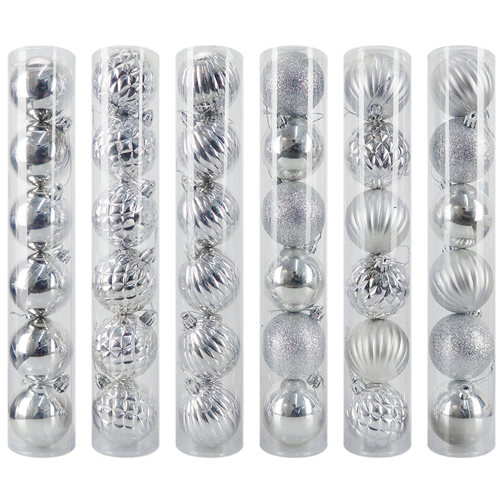 BALL TUBE DESIGNER 6PC 6CM (SILVER)