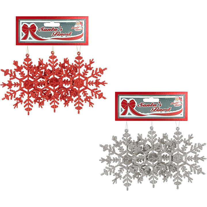 SNOWFLAKE 12CM 3PC WHR