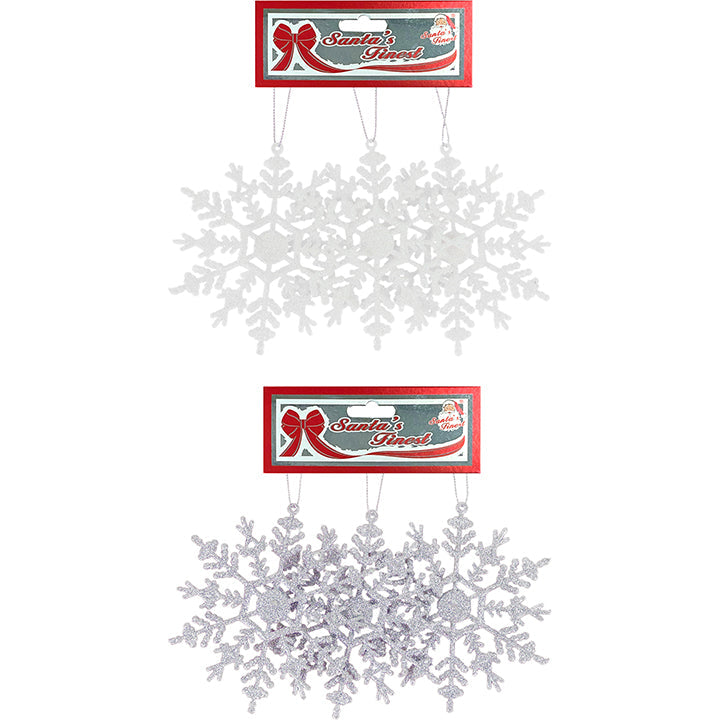 SNOWFLAKE 12CM 3PC SILVER