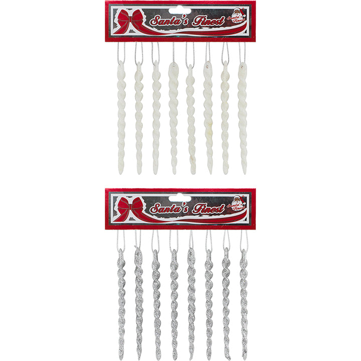 ICICLES 8PC SLVR/WHTE