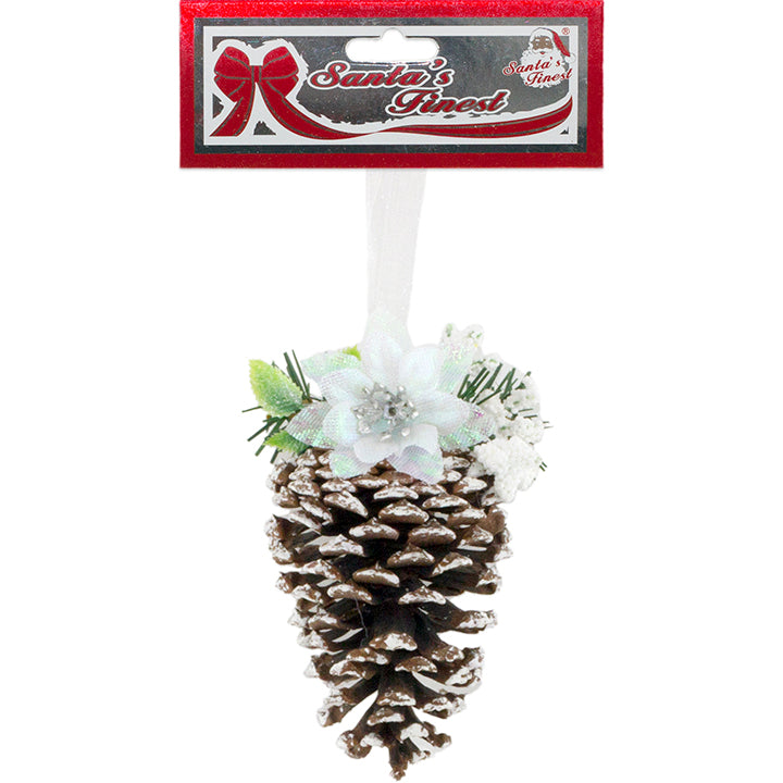 PINE CONE W/ POINSETTA