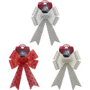 BOW METALLIC SEQUINS 1PC RED/SILVER