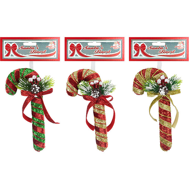 CANDY CANE SINGLE W/ PINE DECOR TRD