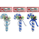 CANDY CANE SINGLE W/ PINE DECOR WL