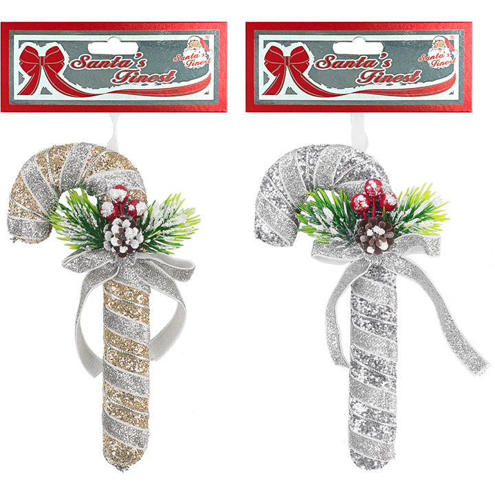 CANDY CANE SINGLE W/ PINE DECOR SCH