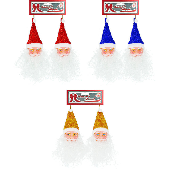 SANTA HEAD SHINY HAT SET OF 2