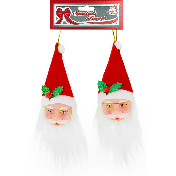 SANTA HEAD VALVET HAT SET OF 2