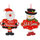 WALL DECOR SANTA/SNOWMAN 2ASSTD