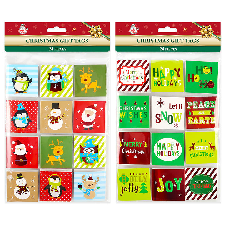 XMAS HAND CRAFTED LUXURY TAGS 24PK