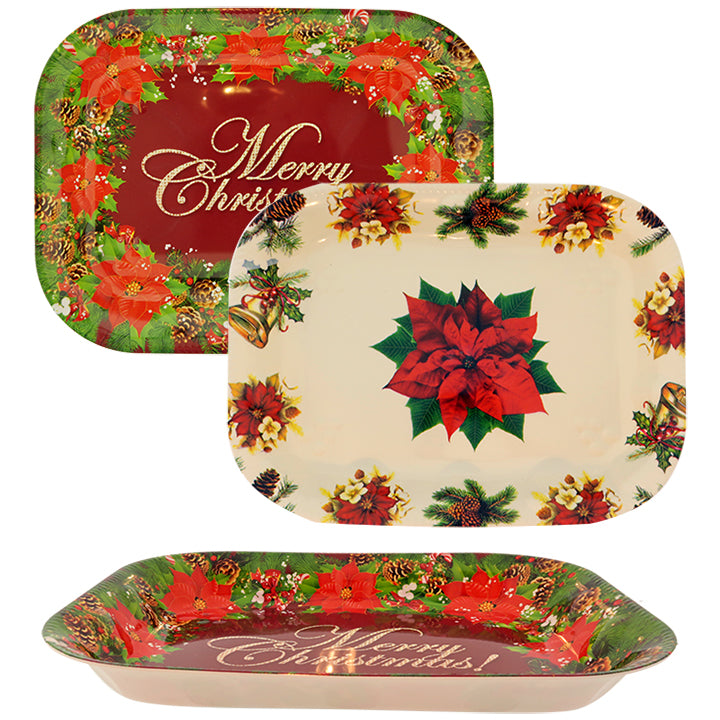 XMAS RECTANGLE PLATTER 2ASTD 16*12IN