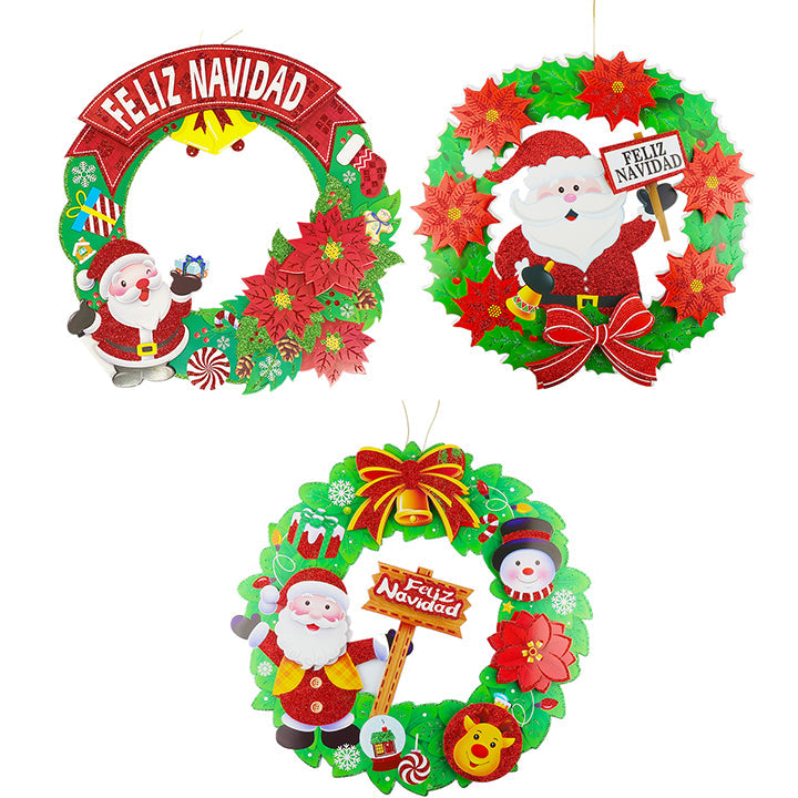 PAPER PLAQUE WREATH(SPANISH) 16IN 3ASTD