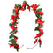 POINSETTIA GARLAND 22PC FLOWERS 5.5FT