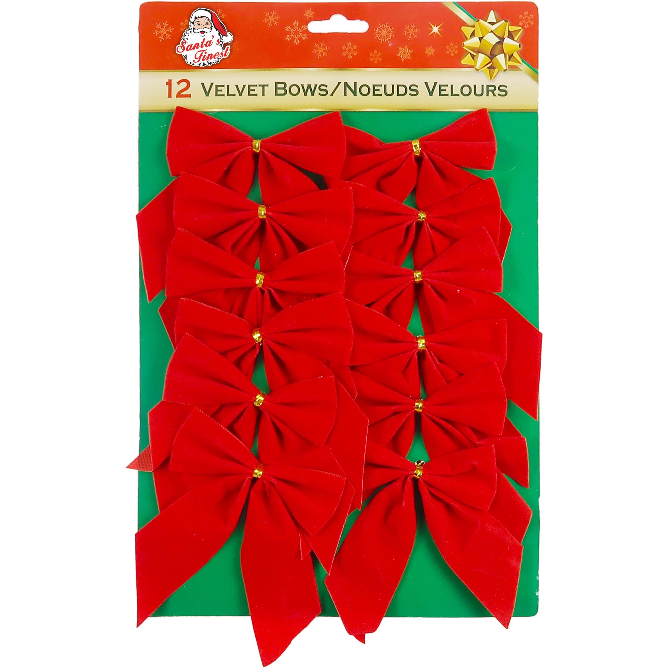 VELVET BOWS 2LOOPS 12PK 4"X3-1/8"