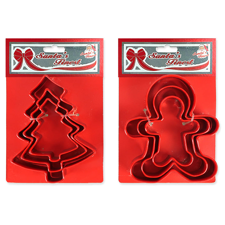 METAL COOKIE CUTTERS W/RUBBER GRIP 2ASTD