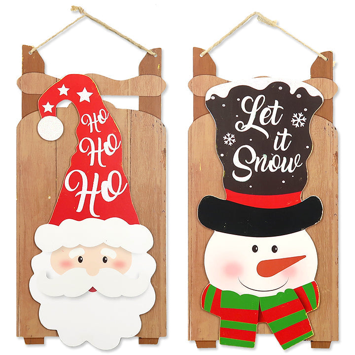 WALL SIGN SANTA/SNOWMAN SLEIGH