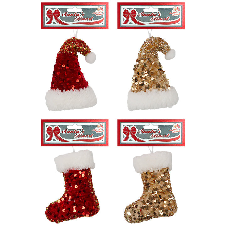 SANTA HAT/STOCKING 2ASTD ROYAL