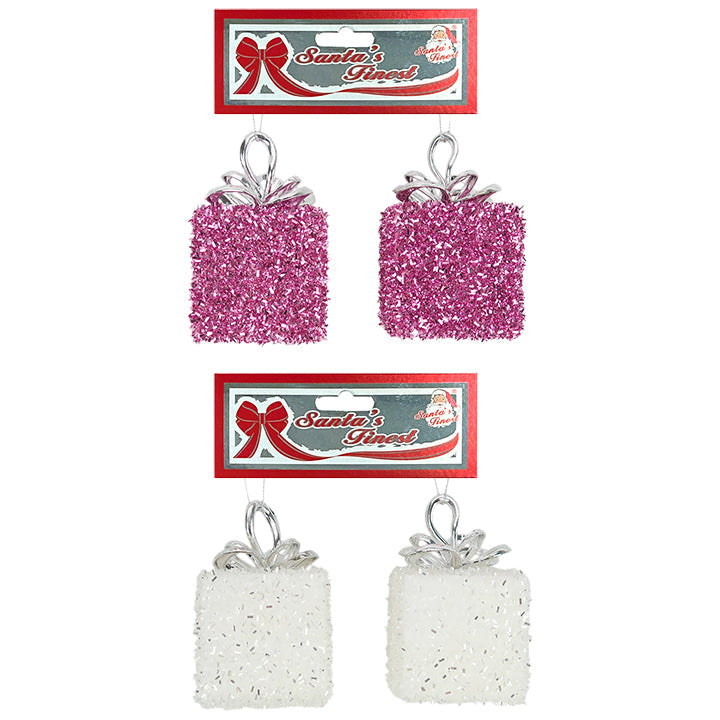 ORNAMENT GIFT BOX 6*10CM 2PC BLUSH