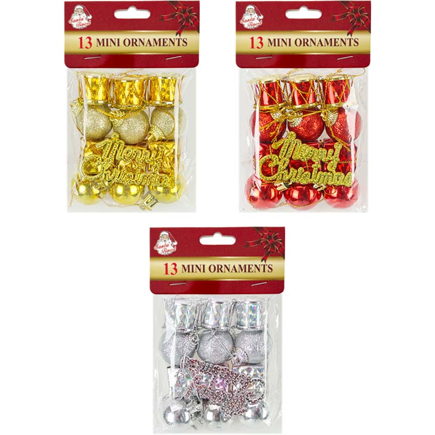 CHRISTMAS ORNAMENT DRUM/BALL 13PC