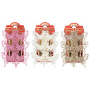 BUTTERFLY WIDE GLITTER 10CM 6PC BLUSH