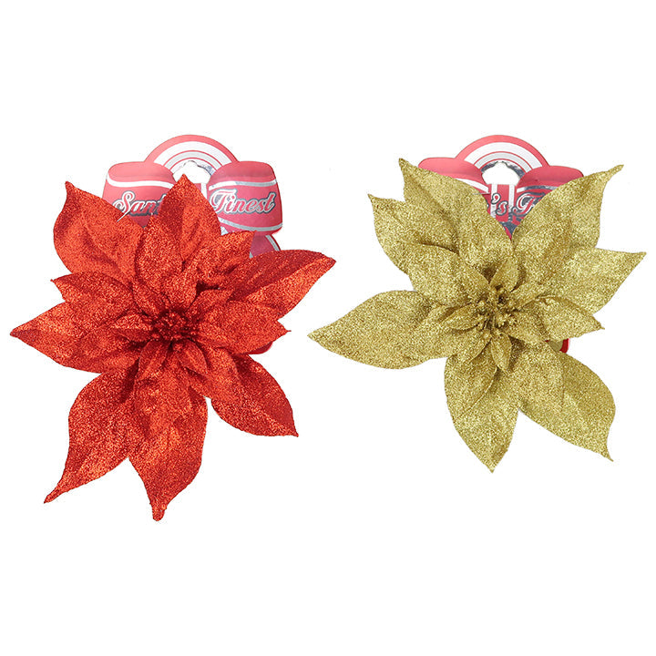 POINSETTIA GLITR 20CM 1PC TRD