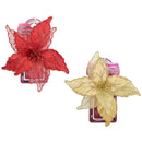 POINSETTIA PICK 28CM RED/GOLD