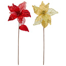 POINSETTIA STEM CLEAR 50CM RED/GOLD