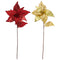 POINSETTIA STEM SEQUIN 50CM RED/GOLD