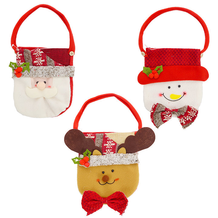 CHRISTMAS CHARACTERS PLUSH BAG 38*20CM 3ASTD