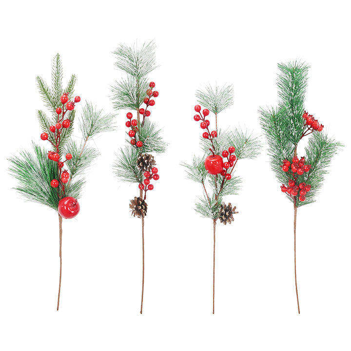 CHRISTMAS PICK BERRY BRANCH 49-58CM 4ASTD