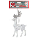 REINDEER STANDING ORNAMENT CLEAR SILVER 1PC