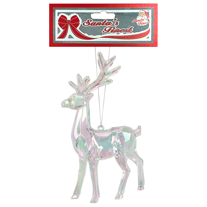 REINDEER STANDING ORNAMENT IRRIDESCENT 1PC