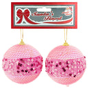 BALL SEQUINS PINK 8CM 2PC