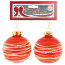 BALL W/ SMALL BEADS RED 8CM 2PC