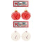 BALL W/ RHINESTONES RED&WHITE 8CM 2PC