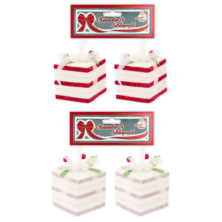 ORNAMENT BOX RED&SILVER 6CM 2PC