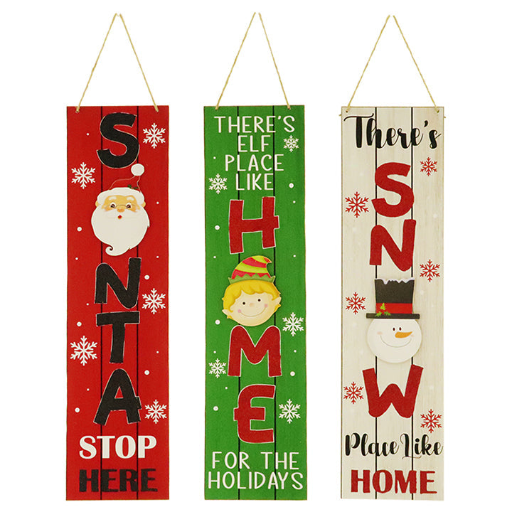 WOOD PLAQUE VERTICAL 24x6IN 3ASTD