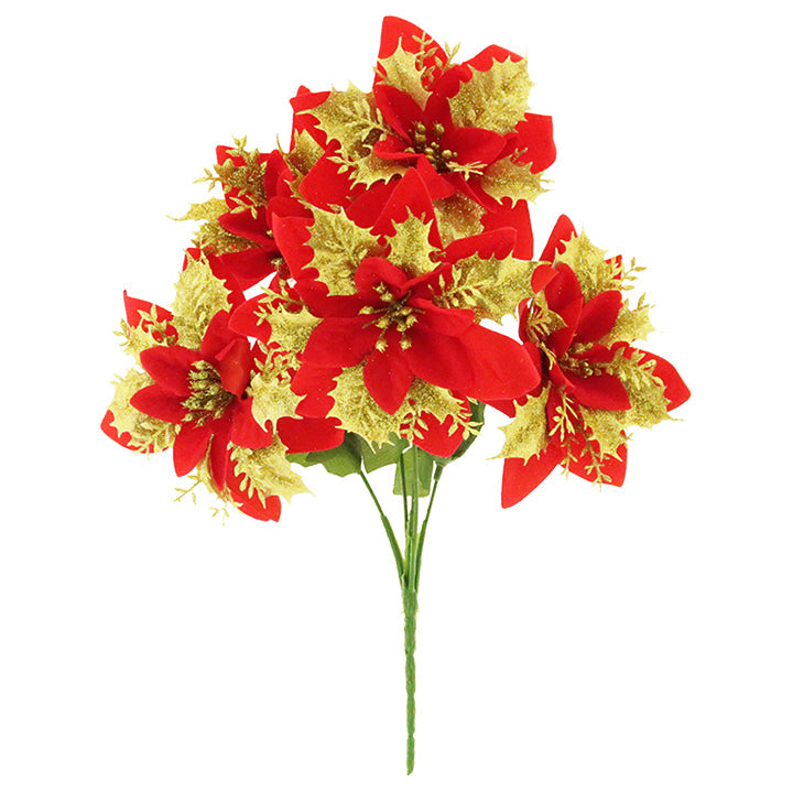 POINSETTIA 5-BR 29CM RED&GOLD