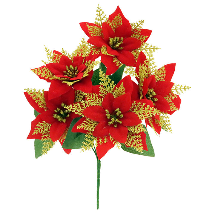 POINSETTIA VELVET SHORT STEM 5-BR 29CM