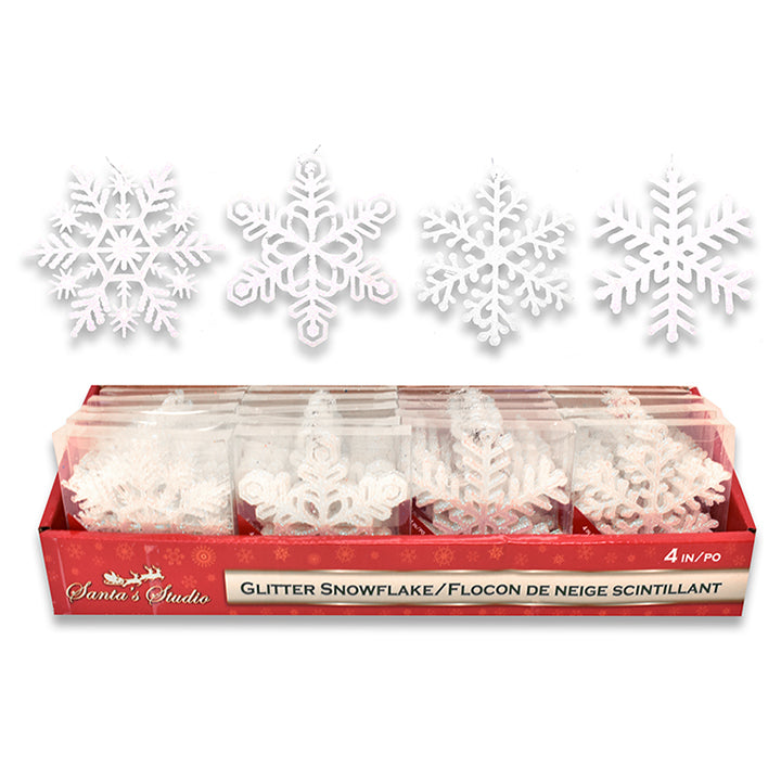 SNOWFLAKES WHITE 6PK 4IN