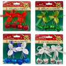 JINGLE BELLS W/ HOLLY LEAVES 2PC 3CM 4ASSTD