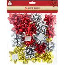 GIFT BOWS 24PC 5CM 3COL ASSTD